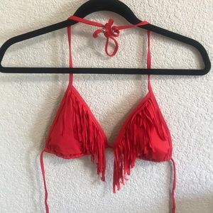 Vitamin A red fringe top